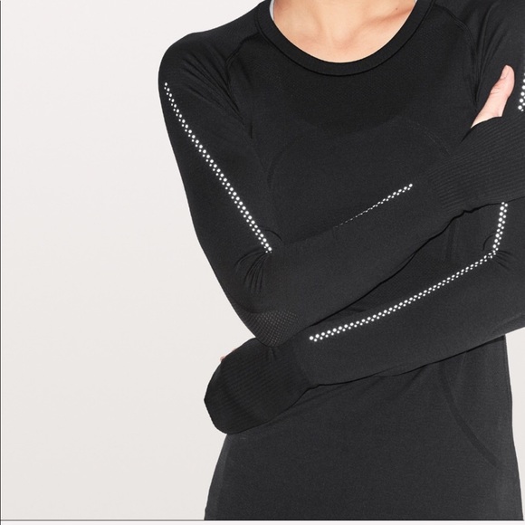 Lululemon NWT Swiftly Tech Crew Reflective 2 Black - Picture 3 of 7
